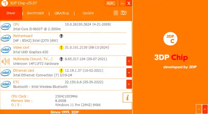 3DP Chip 25.07 Offline Installer 2 3dp chip menu