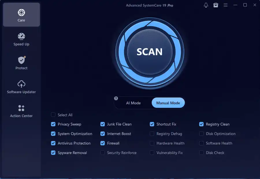 Advanced SystemCare Pro 19.0.1.158 Full Version 2 advanced systemcare pro menu